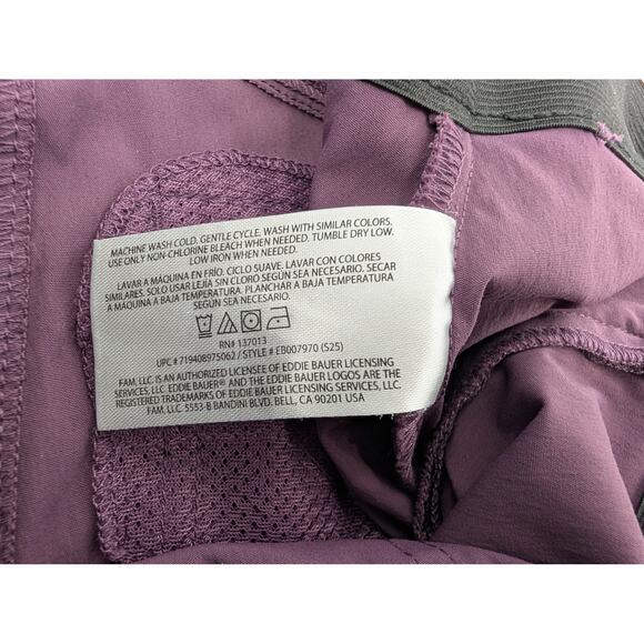 BUNDLE! Eddie Bauer Womens 4 Shorts Nylon Blue Purple Hiking Camping Fishing - Picture 6 of 10